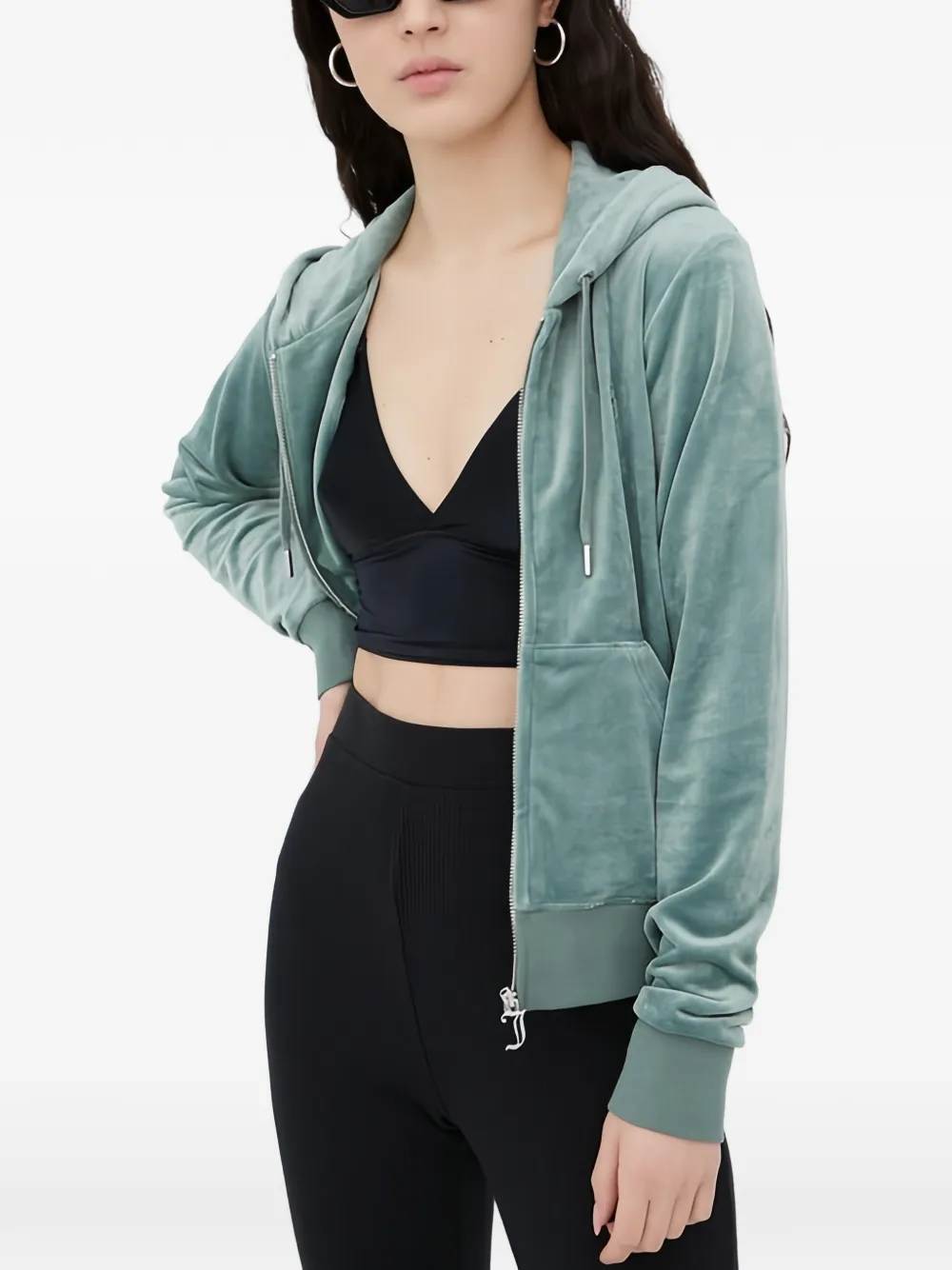 Juicy Couture embroidered zip-up hoodie - Verde