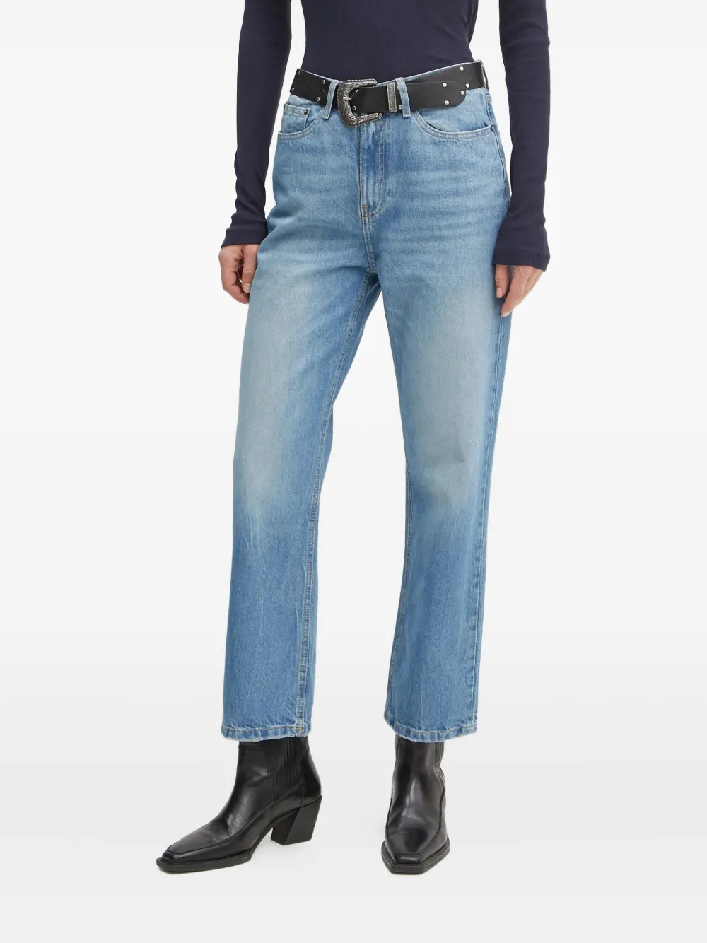 The Kooples five-pocket logo-patch jeans - Blu
