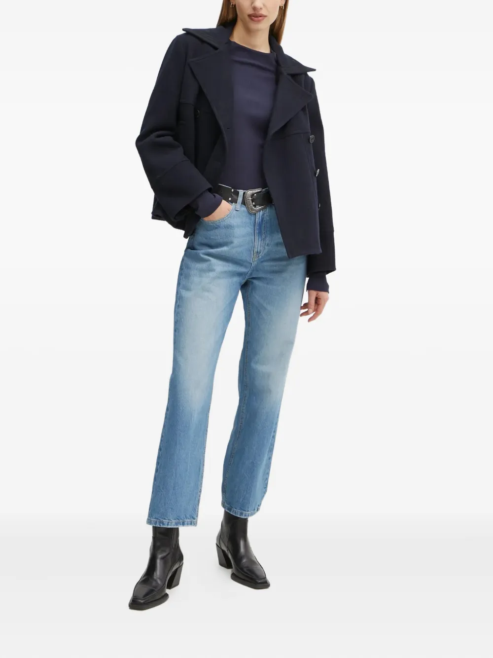 The Kooples five-pocket logo-patch jeans - Blauw