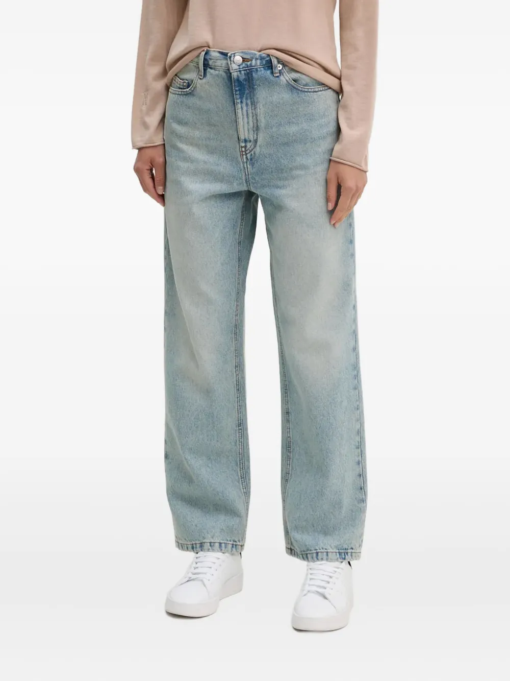 The Kooples logo-patch five-pocket jeans - Blu
