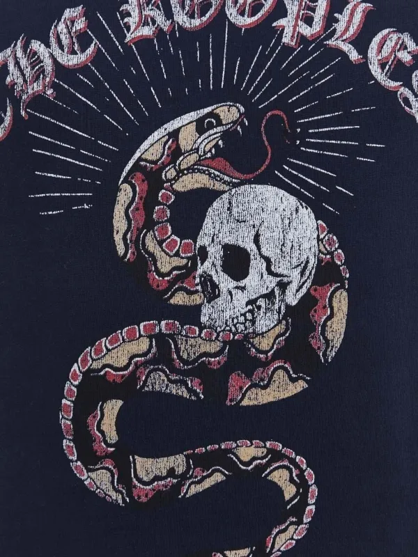 L.G.B. SKULLS/HSV/P スカル総柄Tシャツ The Kooples Snake Skull Graphic T-shirt | Blue | FARFETCH