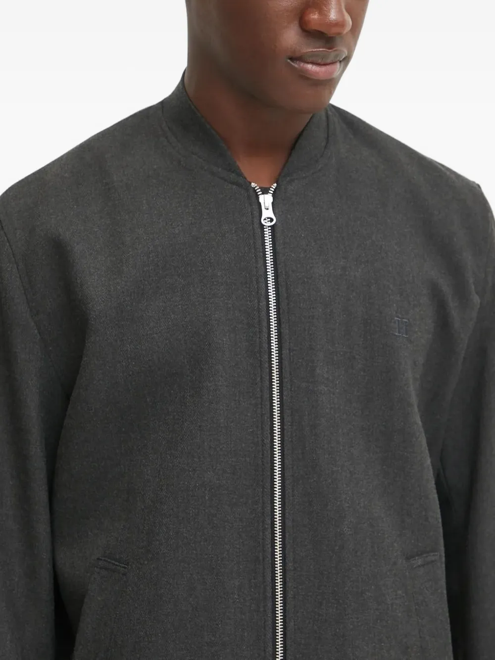 Les Deux Zip-up Bomber Jacket In Gray
