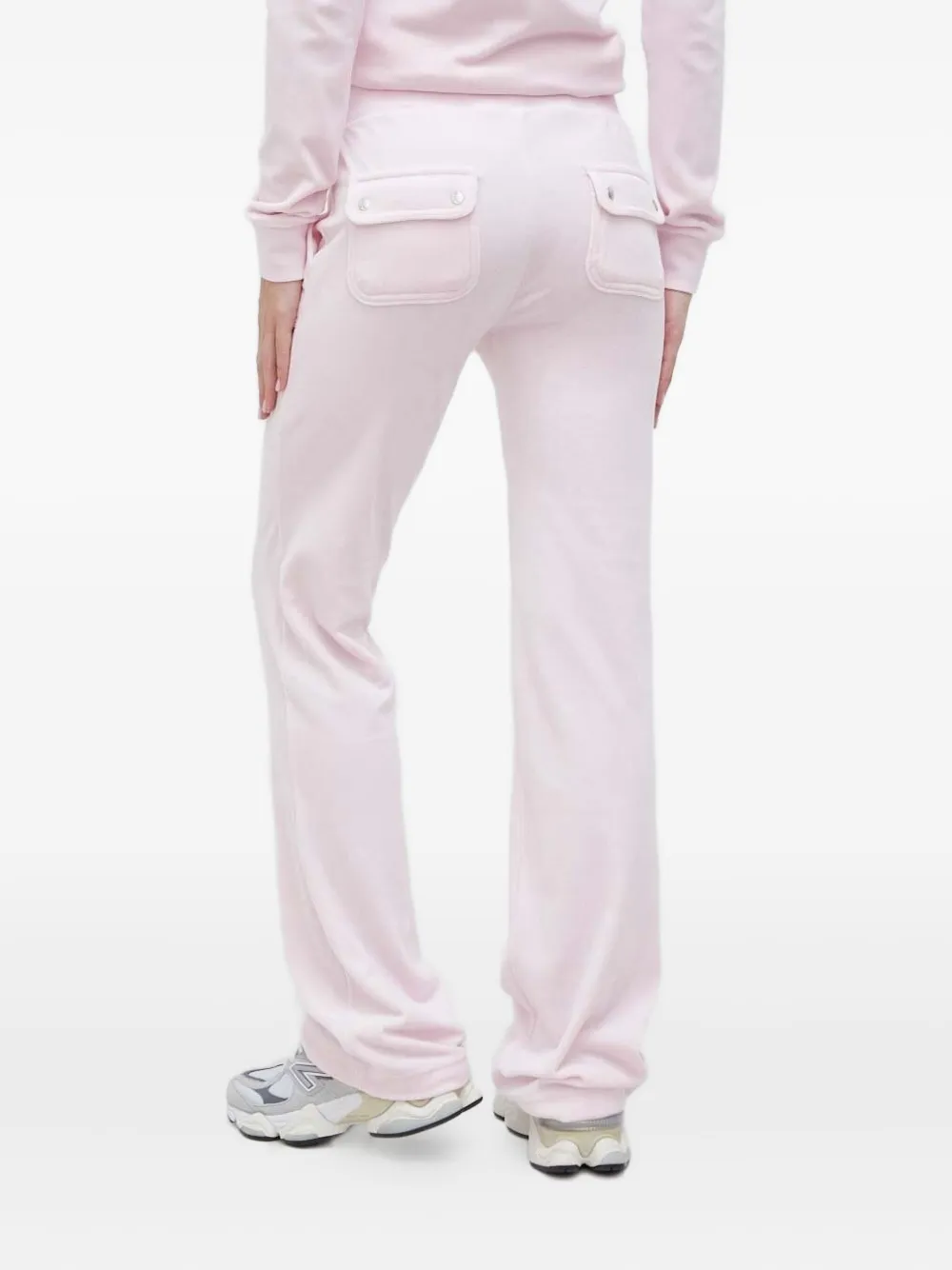 Juicy Couture Fluwelen broek met geborduurde zak - Roze