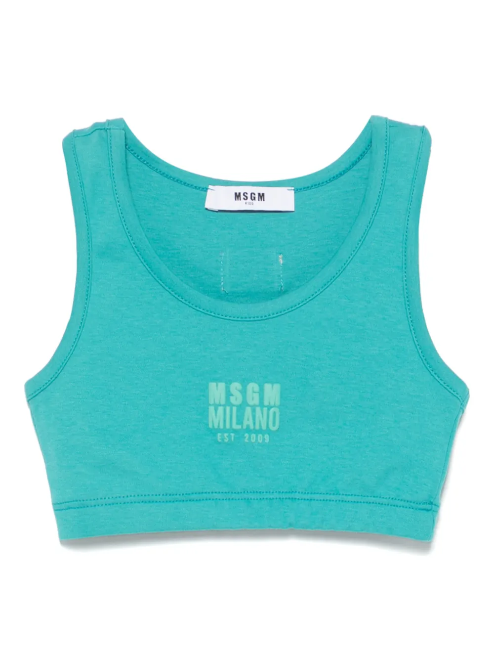 MSGM Kids logo-print top | Blue | Image 1