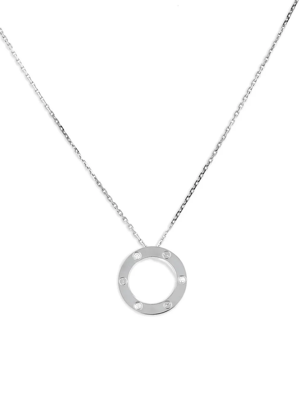Cartier white gold Love diamond necklace - Zilver