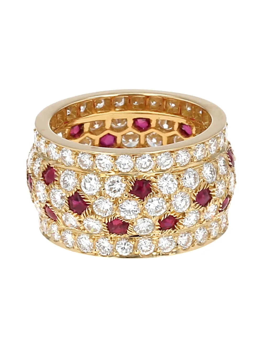 Cartier 1980's 18kt yellow gold Nigeria ruby and diamonds ring - Goud