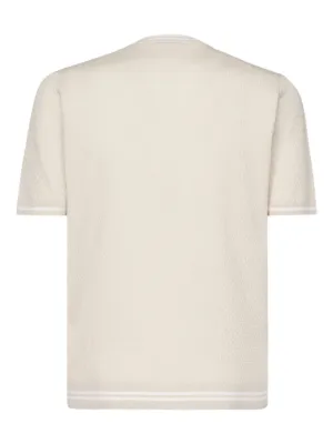 Tシャツ・カットソー ELEVENTY BEIGE AND GREY T-SHIRT WMNS Logo Combat T-shirt – Eleven Hybrid
