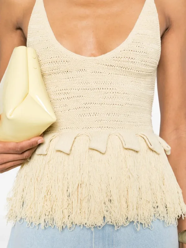 Nanushka Fringed Top | Yellow | FARFETCH CH