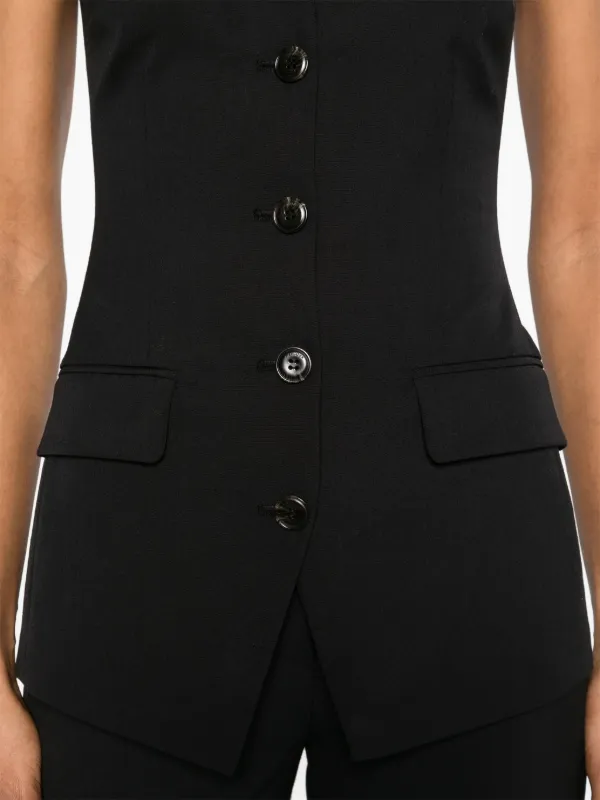 売れ筋商品|||ナヌーシュカ Tシャツ レディース トップス CINDA - Top - black Cinda - Open-Back Tailored Top - Black – Nanushka