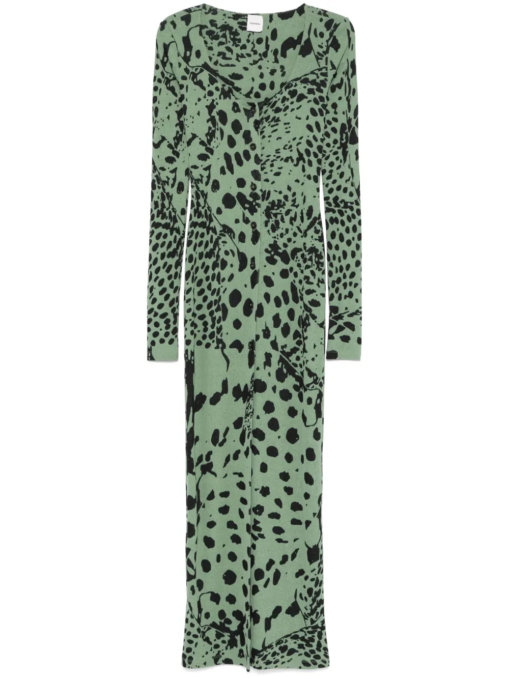 leopard-print maxi dress