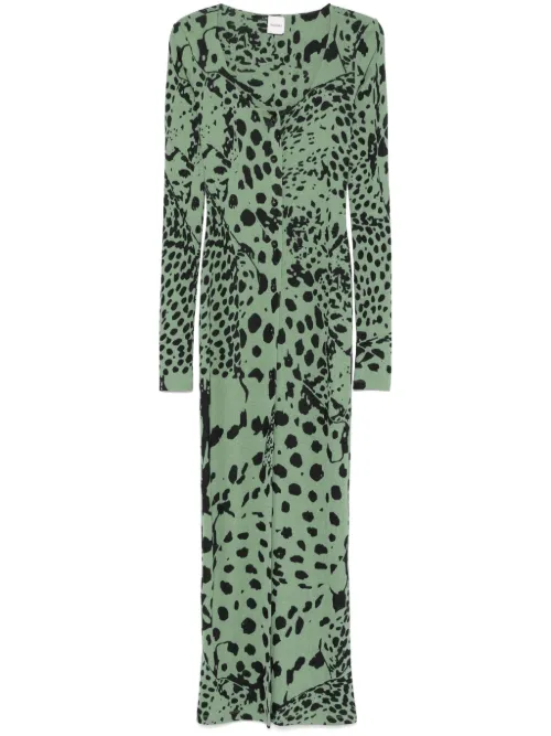 Robe longue à imprimé léopard - Nanushka - Modalova
