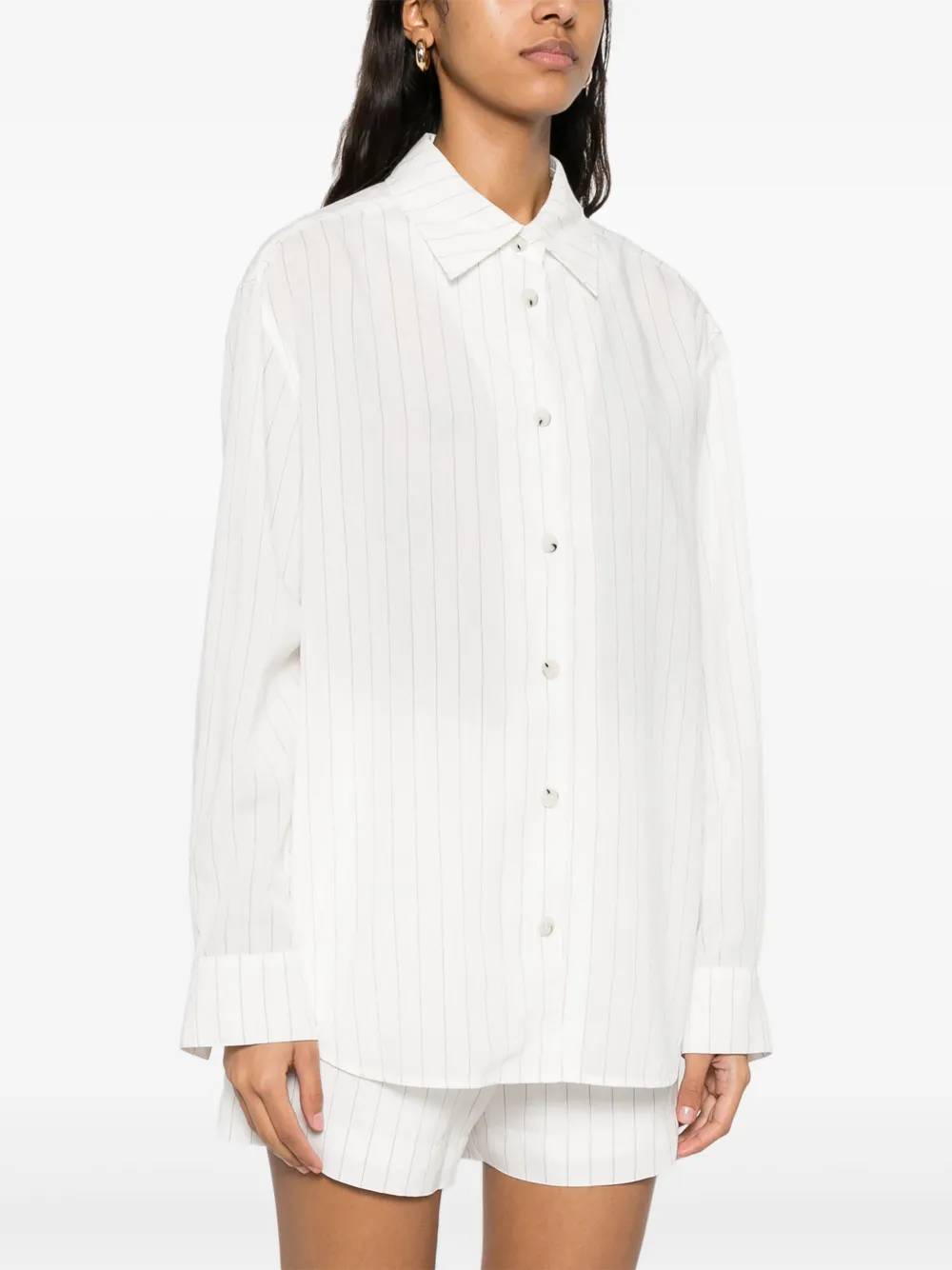 Nanushka Gestreept shirt Wit