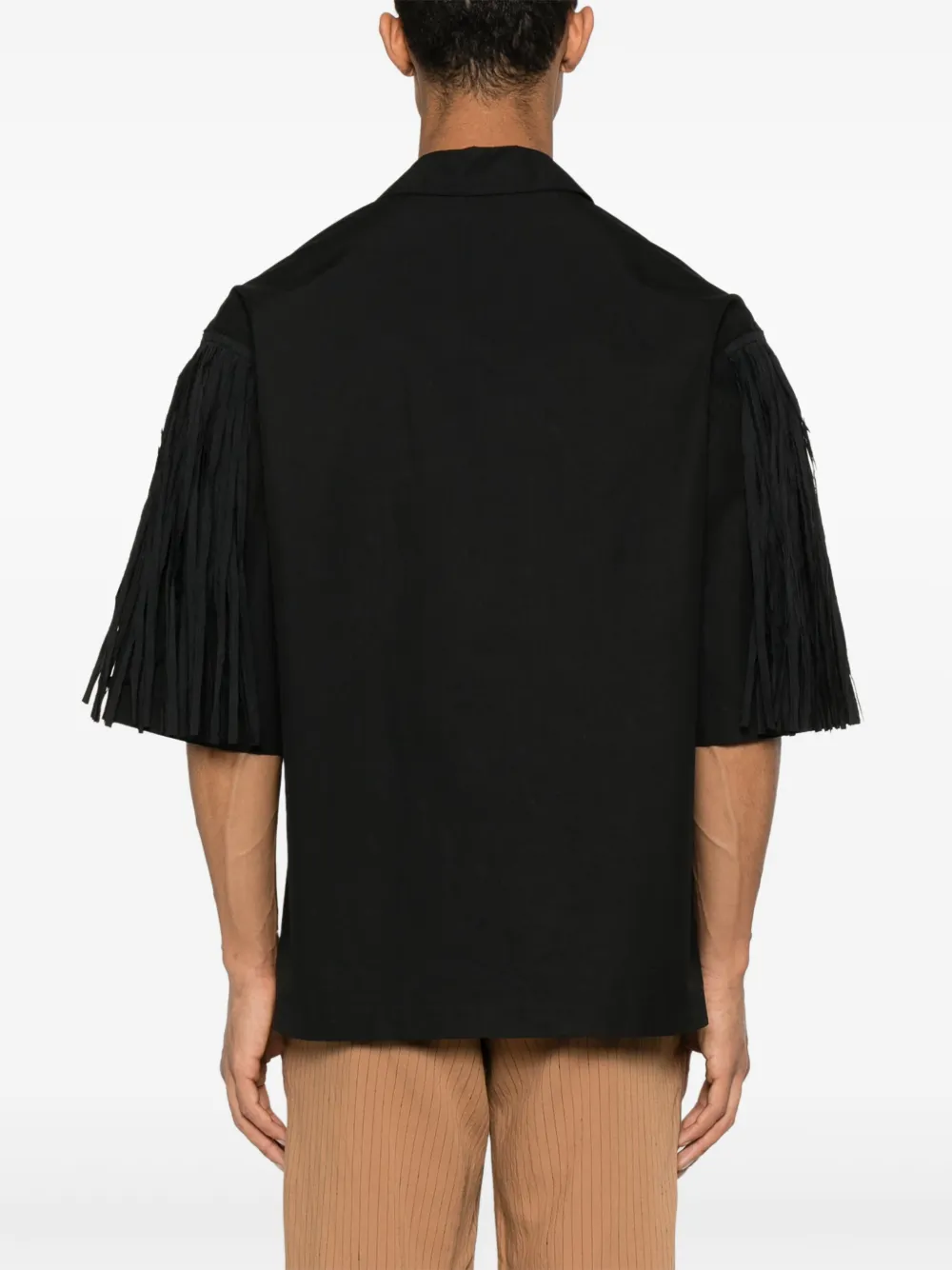 Nanushka Poloshirt met franje Zwart