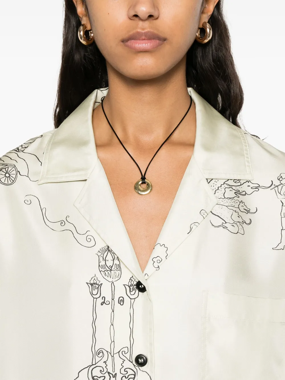 Nanushka Cropped pyjamashirt Beige