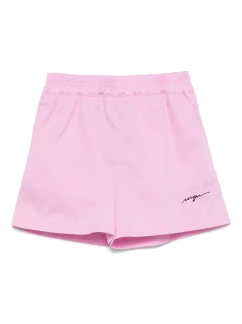 MSGM Kids logo-embroidered track shorts