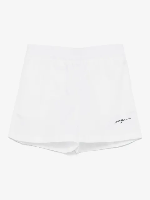 MSGM Kids logo-embroidered track shorts