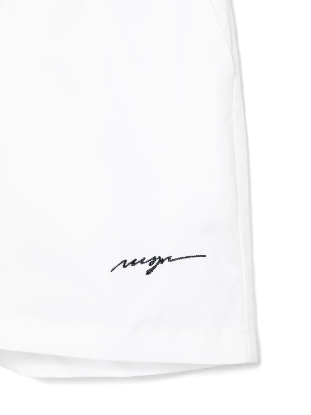 Shop Msgm Logo-embroidered Track Shorts In White