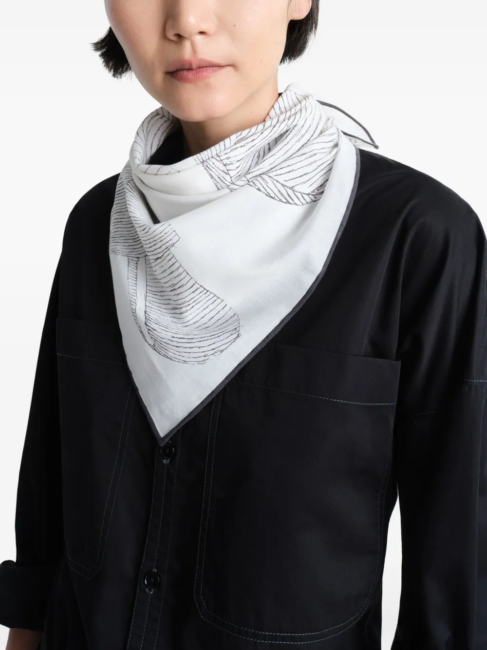 LEMAIRE Green Houses bandana Wit