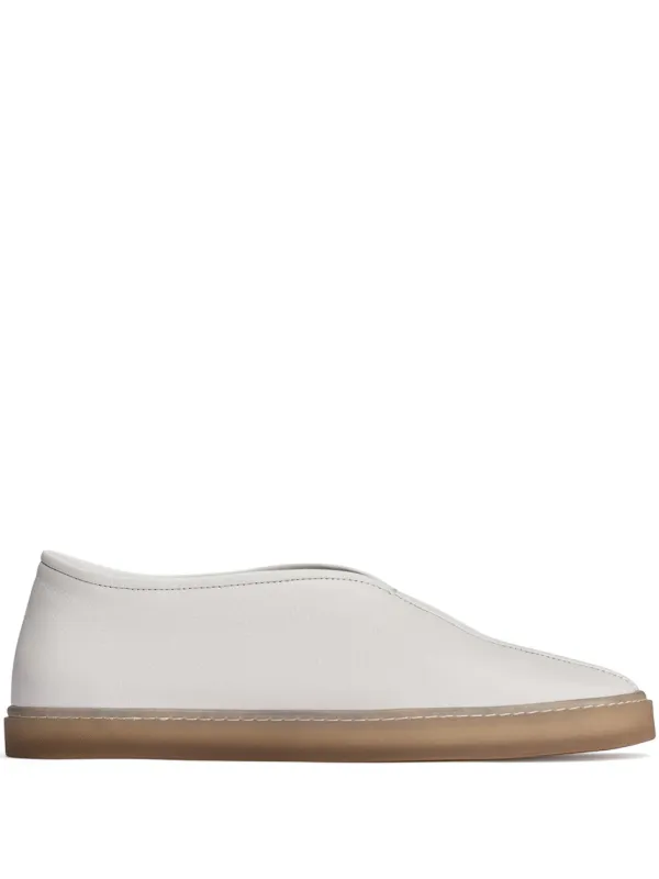 Lemaire Piped Sneakers ホワイト ローファー White Linoleum Piped Sneakers | LEMAIRE