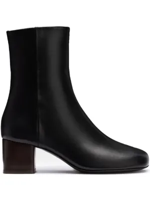 Jil Sander スクエアトゥ アンクルブーツ | ブラック | FARFETCH JP