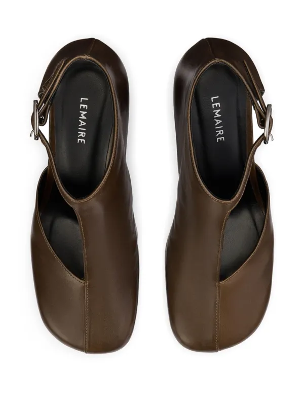 【関税込み】LEMAIRE ブラウン Cut Out アンクルブーツ LEMAIRE 80mm cut-out Boots | Brown | FARFETCH HK