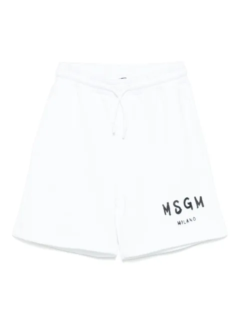MSGM Kids logo-print track shorts