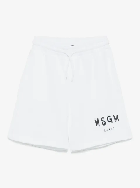 MSGM Kids logo-print track shorts
