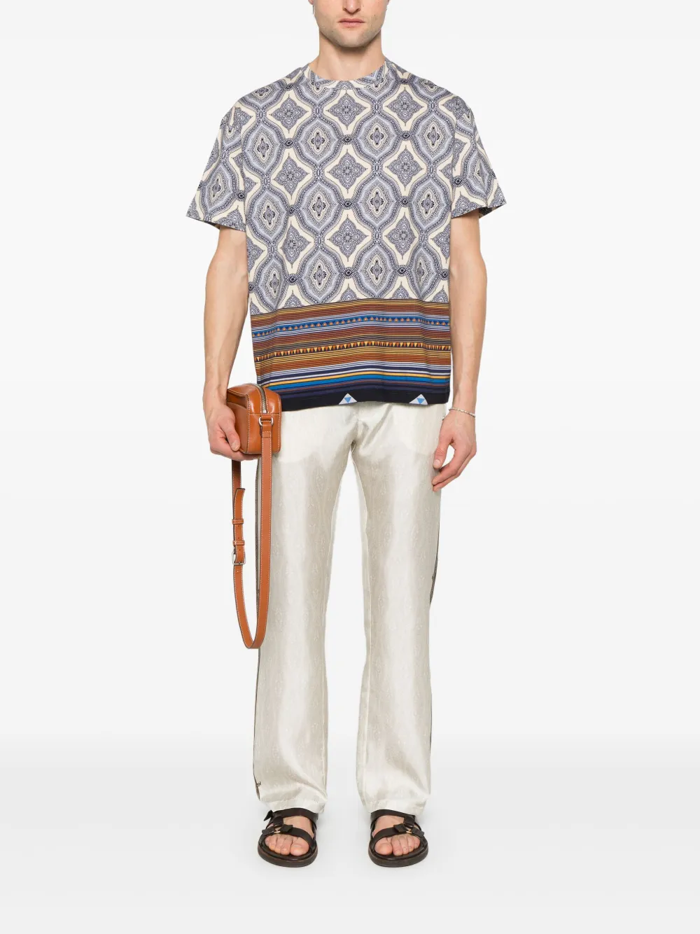 ETRO abstract-pattern T-shirt - Blauw