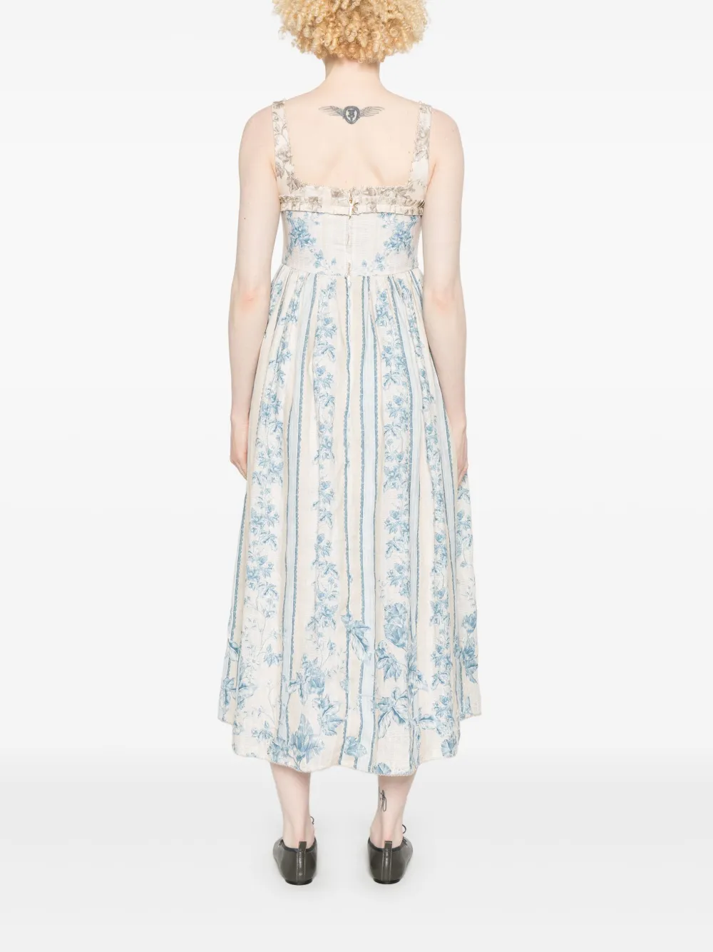 Agua By Agua Bendita Barbara Bougainvillea midi-jurk Blauw