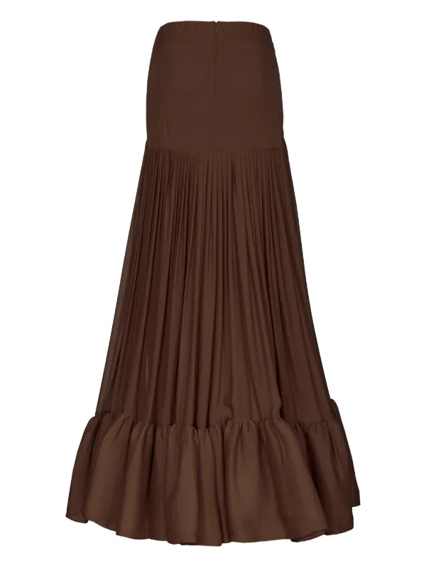 PINKO ruffle-detailing Skirt | Brown | FARFETCH