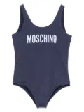 Moschino Kids logo-print swimsuit - Blue