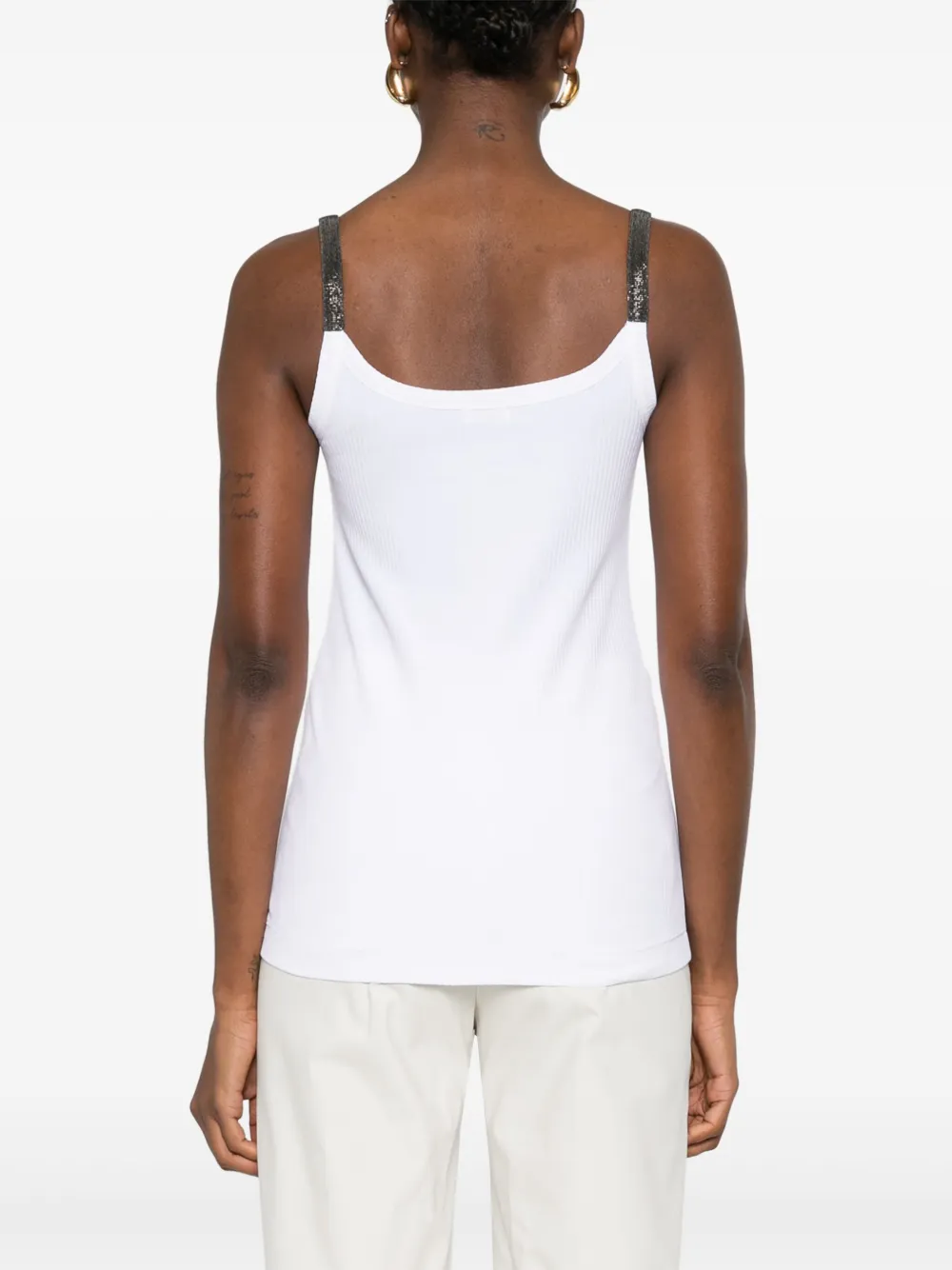 Brunello Cucinelli Top met Monili-kettingdetail Wit