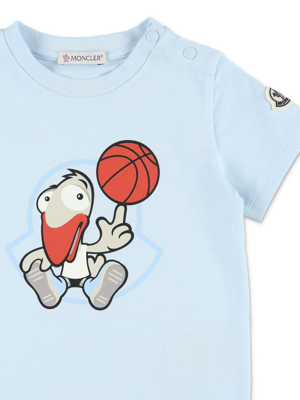 Moncler Enfant T-shirt met logopatch Blauw