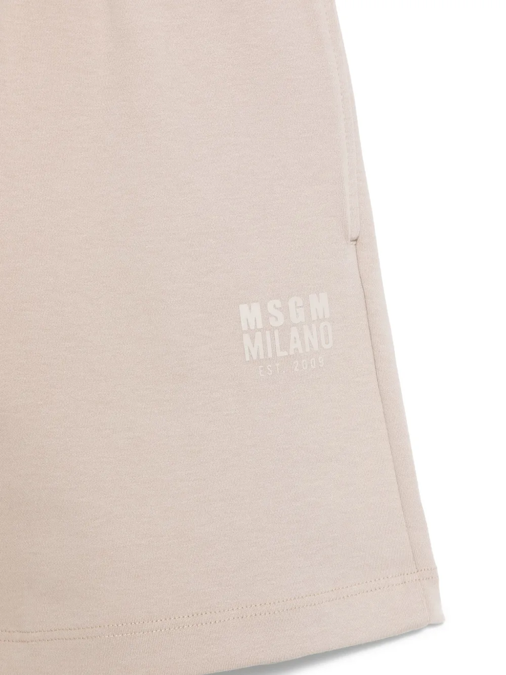 MSGM Kids Shorts met logoprint Beige