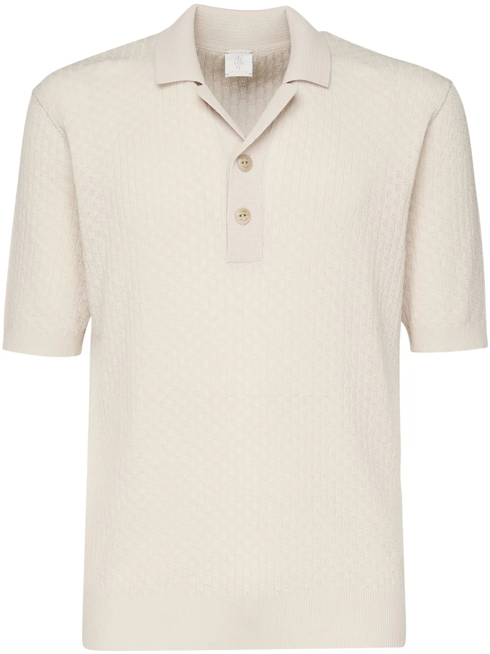 Eleventy knitted polo shirt | Neutrals | Image 1