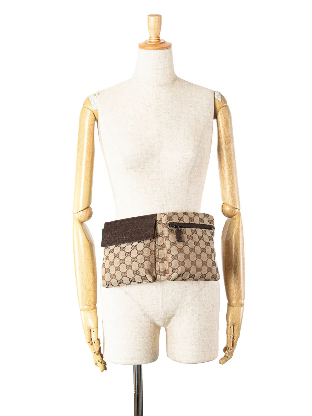 Gucci Pre-Owned 2000-2015 GG canvas Double Pocket heuptas - Bruin