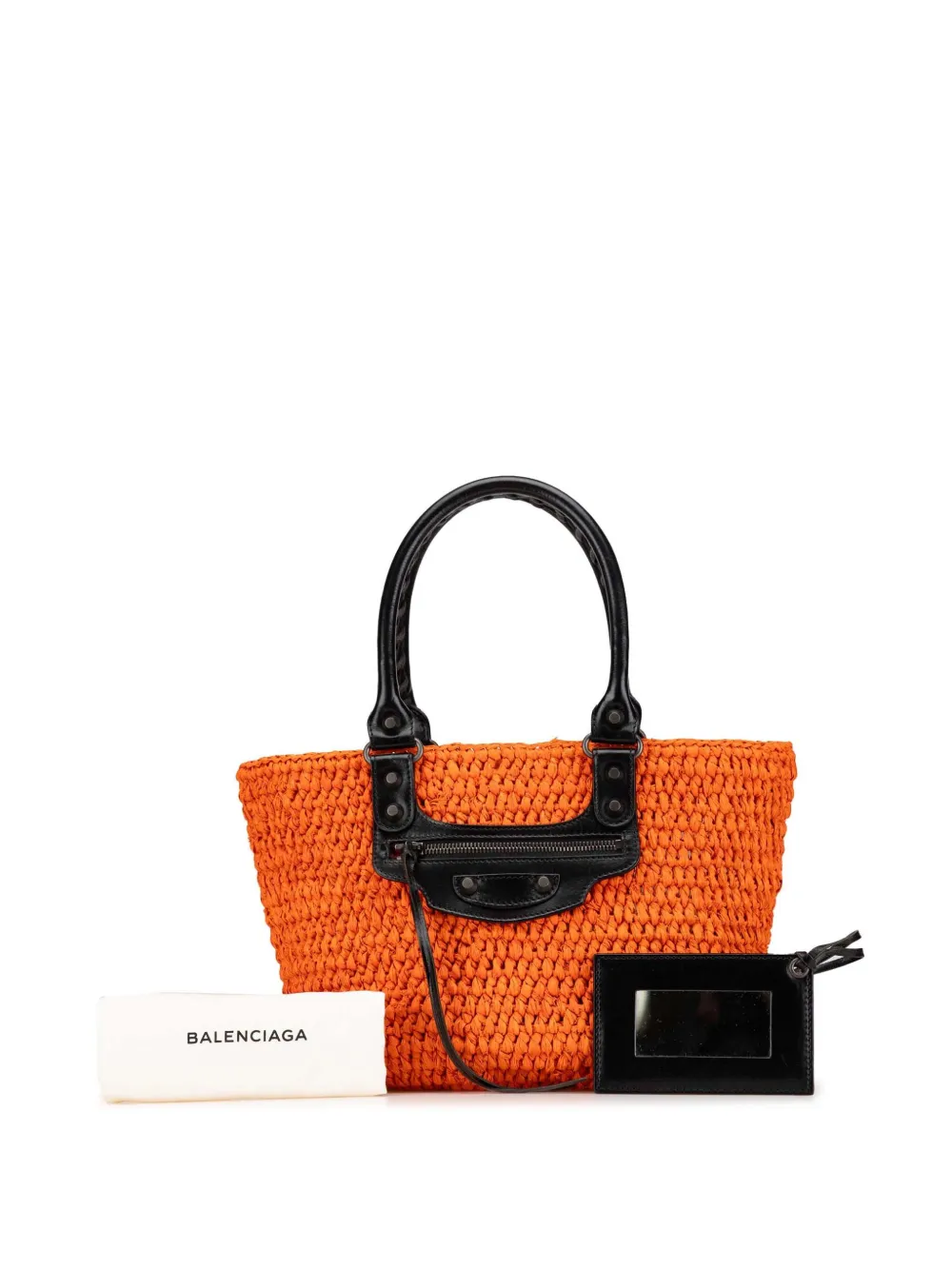 Balenciaga Pre-Owned 2000-2024 Motocross Panier Basket XS raffia shopper - Oranje