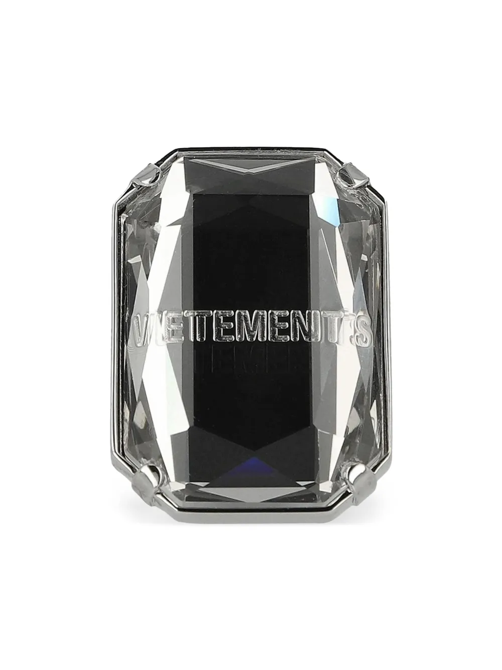 VETEMENTS Baguette Crystal ring - Zilver