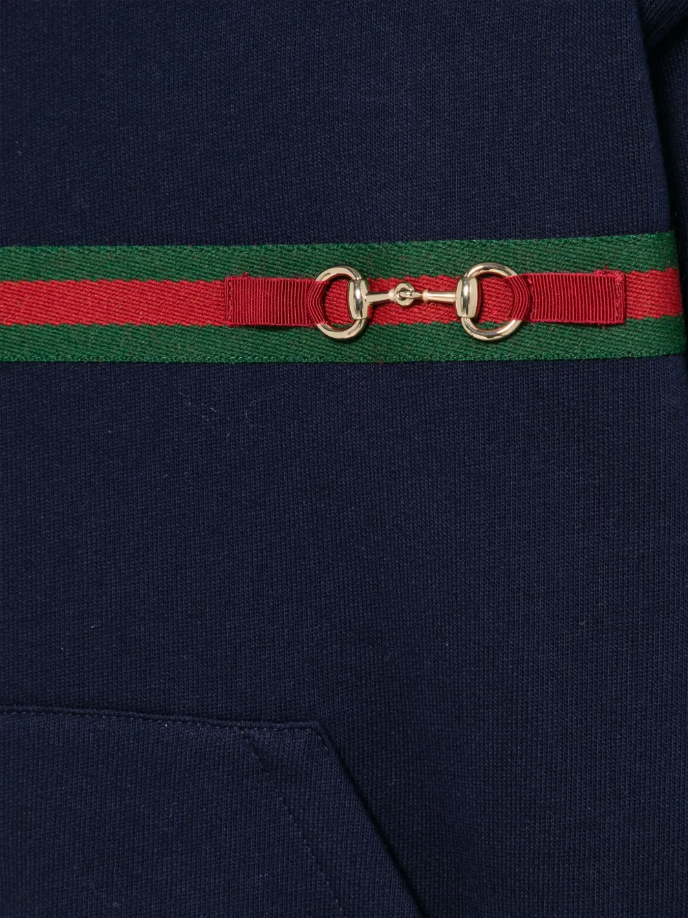 Gucci Kids Katoenen hoodie met Web-streep Blauw