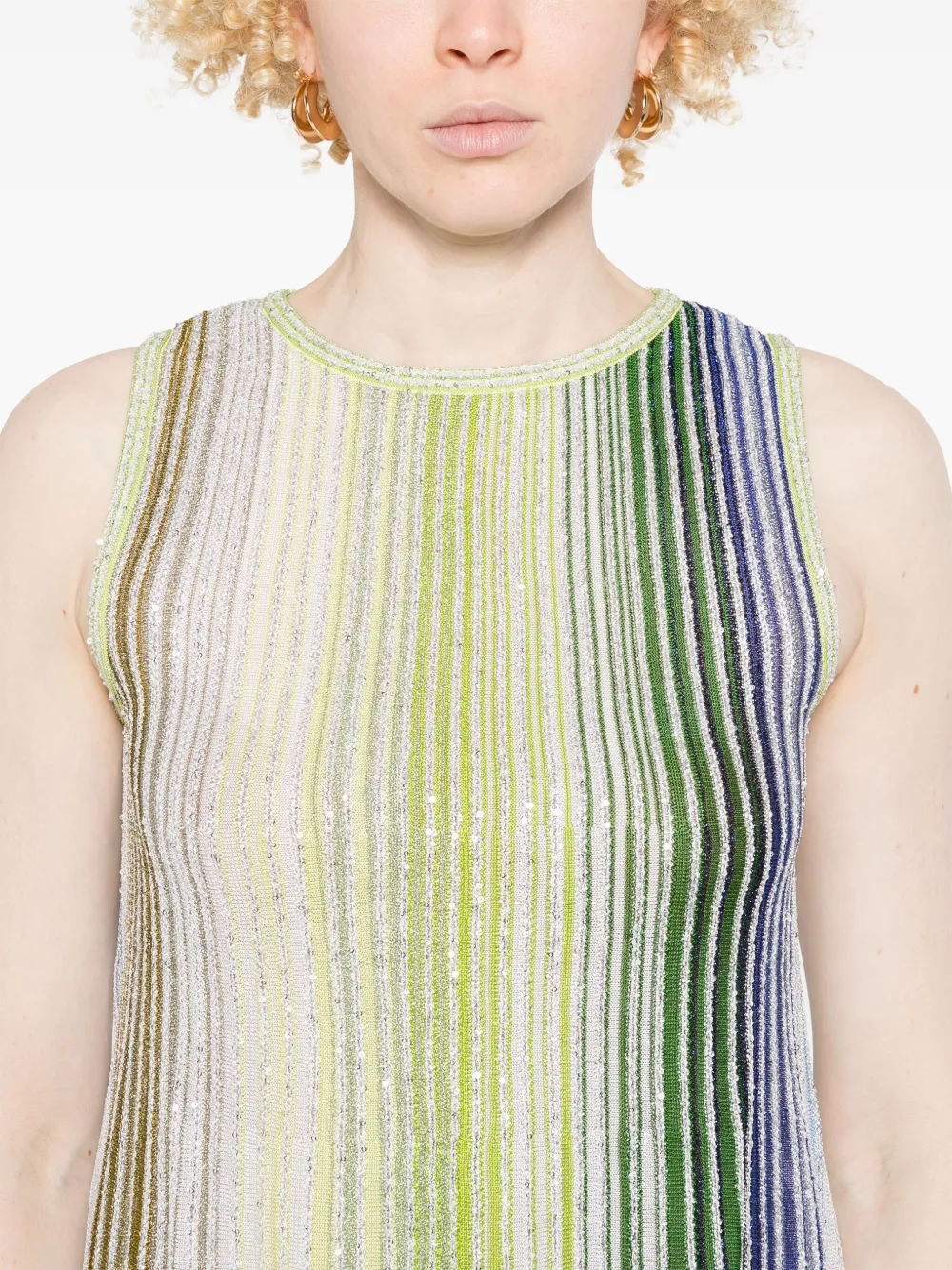 Shop Missoni Striped Sequins Top In Grün