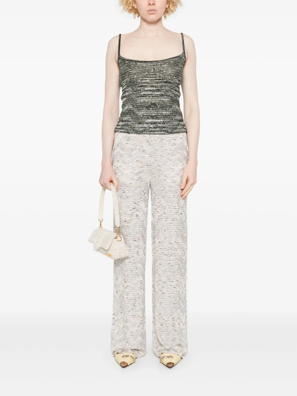 Missoni sequinned flared trousers - Beige