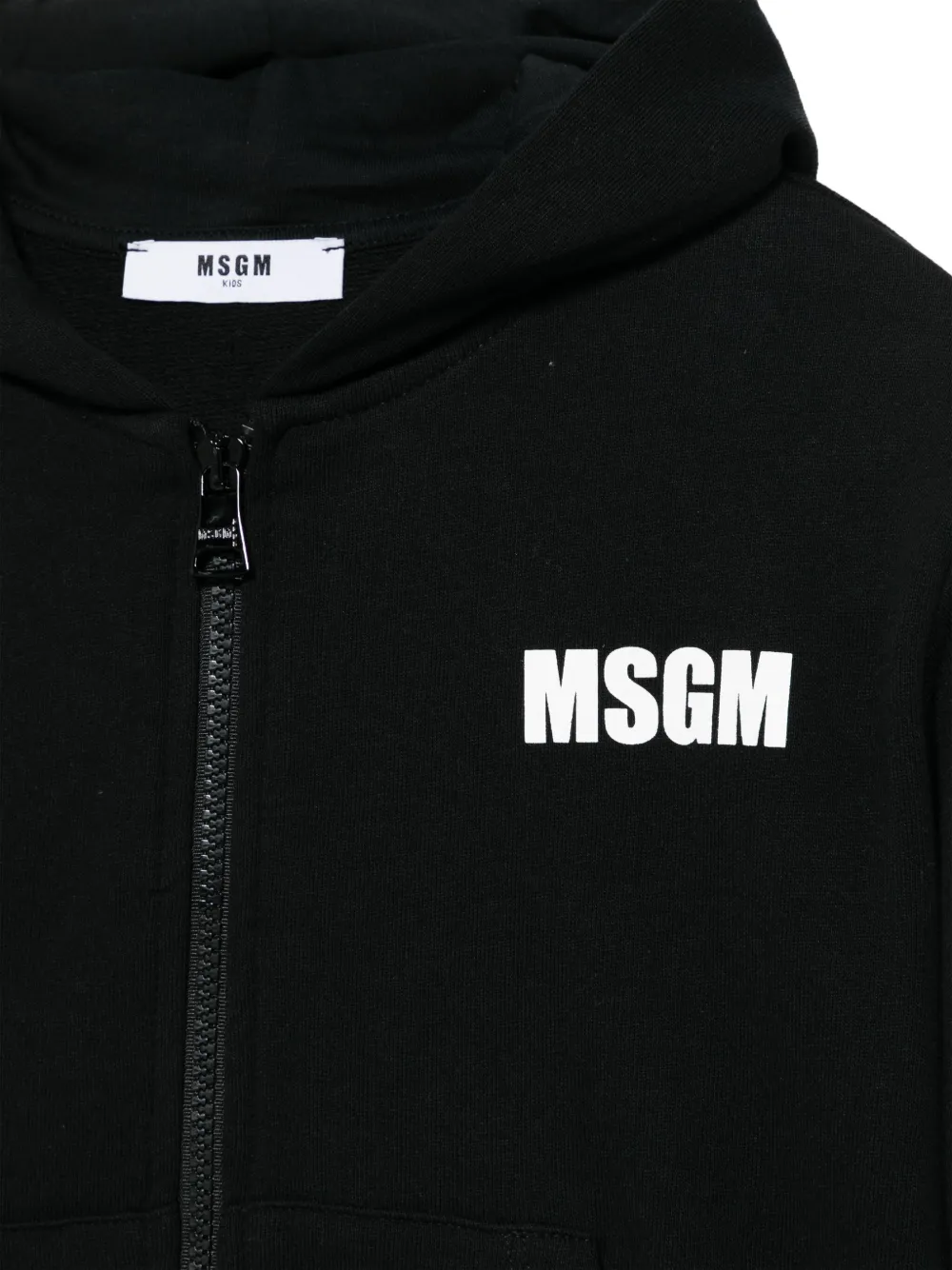MSGM Kids Hoodie met rits Zwart