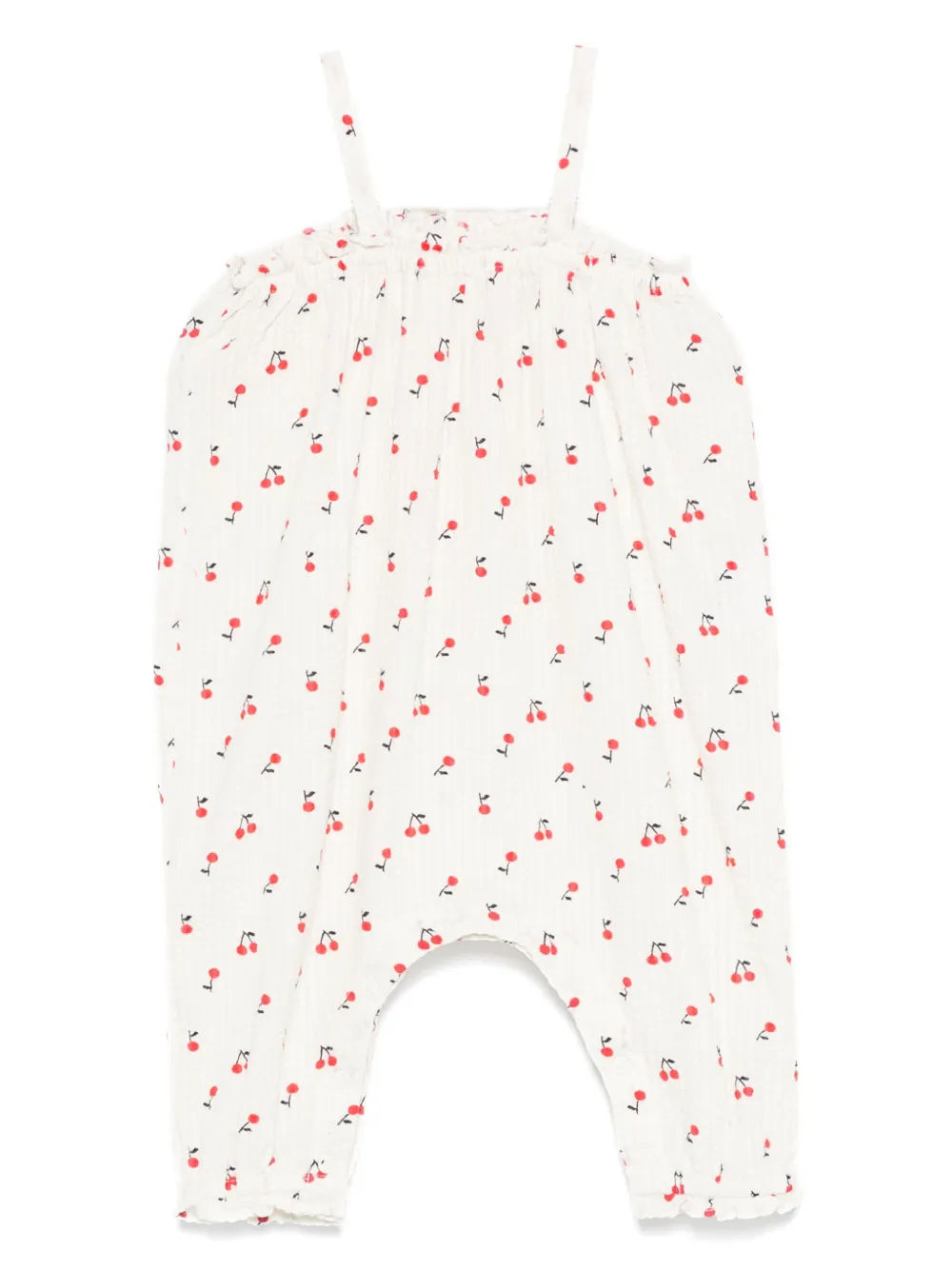 Bonpoint cherry-print dungarees | White | Image 1