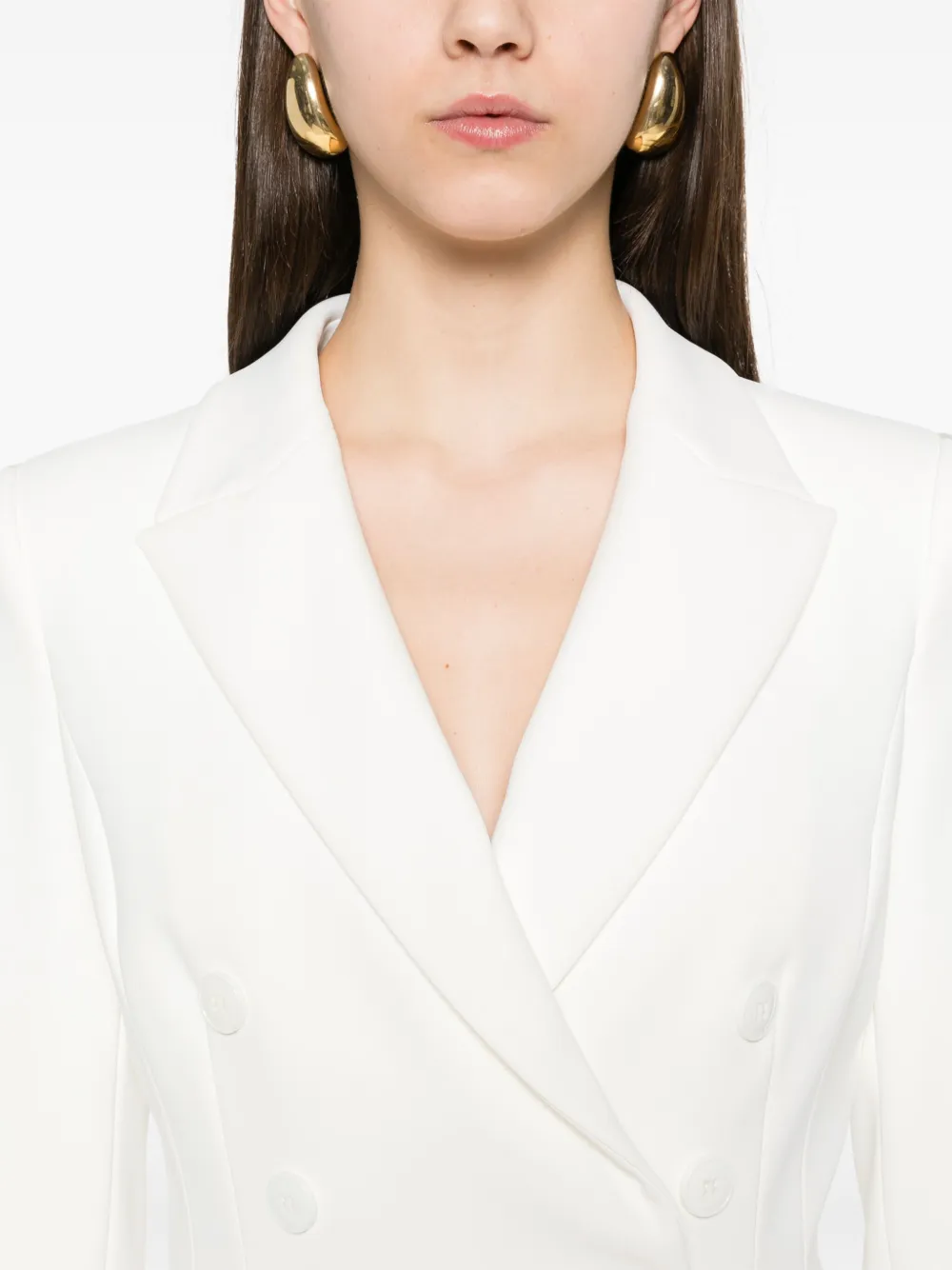 Elisabetta Franchi Pak met dubbele rij knopen Wit