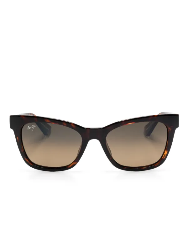 Maui Jim スクエアフレーム サングラス | ブラウン | FARFETCH JP