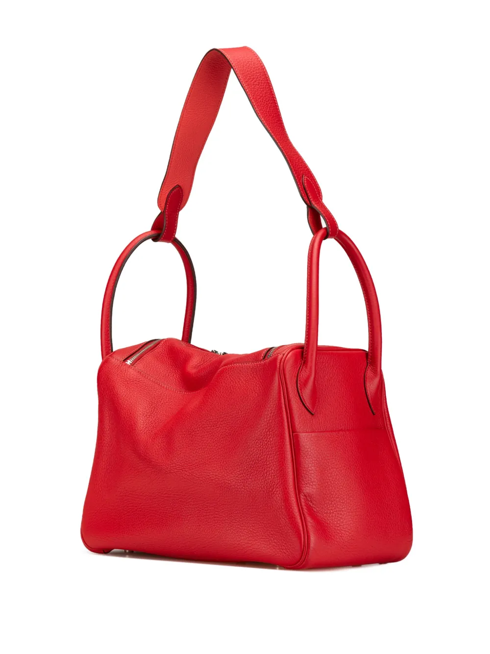 Pre-owned Hermes 2012 Clemence Lindy 34 Satchel In Red