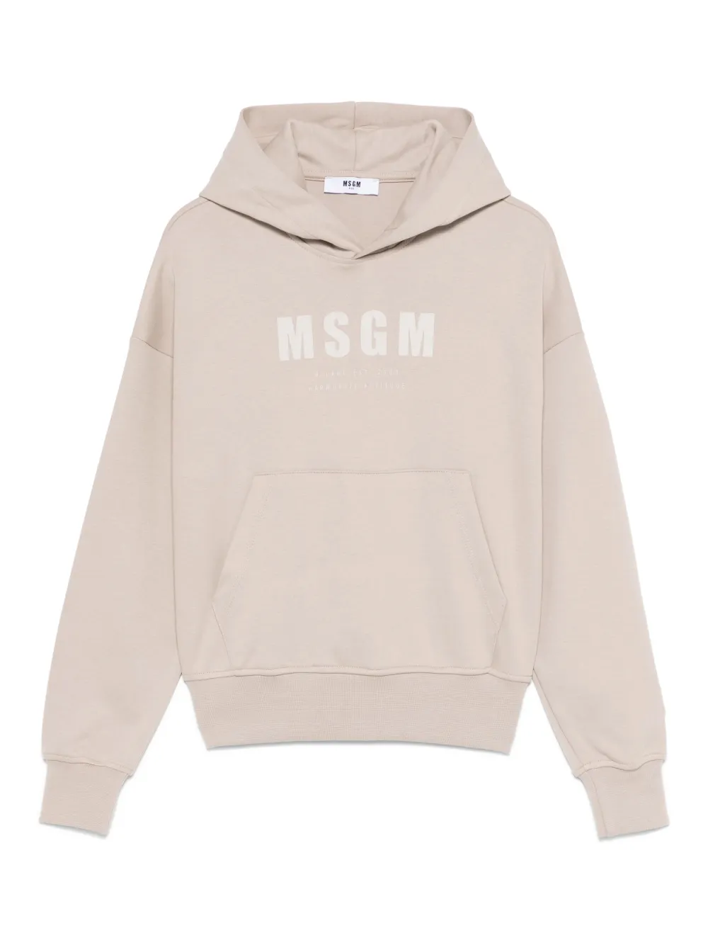 MSGM Kids Hoodie met logoprint Beige