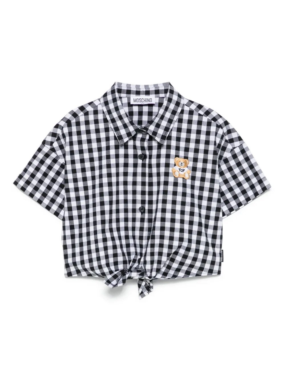 Moschino Kids قميص بكاروهات جينغهام | أسود | Image 1