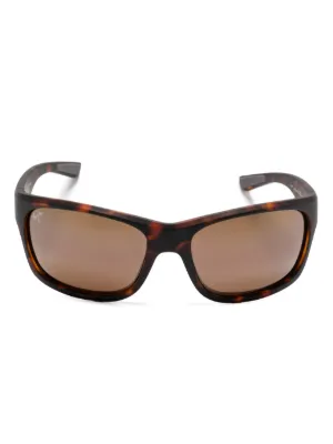 Moncler Eyewear スクエアフレーム サングラス | ブラウン | FARFETCH JP