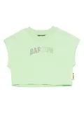 Barrow kids logo-embellished cropped t-shirt - Green